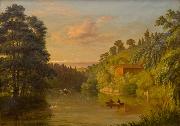 Albert Fitch Bellows Insjolandskap painting